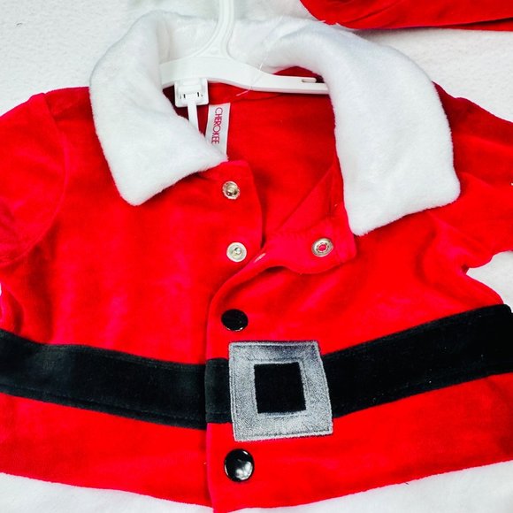 Cherokee Red Velvet Santa Suit with Hat for Kids 0-3 Months - NWT - Picture 2 of 7